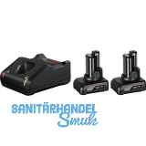 BOSCH Akku-Starterkit 12 Volt / 2 St�ck 6,0 Ah Akkus und Ladeger�t GAL12V-40