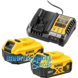 DEWALT Akku-Starterkit-Set DCB1104P2-QW 18 Volt/ 2 St�ck 5Ah Akkus und Ladeger�t