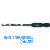 FISCH Holzspiralbohrer mit 1/4" Bit Aufnahme Bohrer � 3 mm