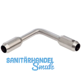 CROSO Eckverbinder 90� mit Bohrung � 12,2 mm,Edelstahl geschliffen V2A