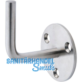 CROSO Handlauftr�ger mit Anschwei�ende, 3 Loch flacher Rosette � 70 mm, V2A