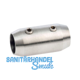 CROSO Verbinder rund Au�en � 18 mm, Bohrung � 12,2 mm, Edelstahl geschliffen V2A