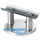 CROSO Wandanker m. Anschlussplatte f. Rohr � 42,4 mm, � 100 mm,Edelstahl V2A