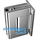 Pendelt�rband Biloba 90� Glas-Wand,beidseitige Platte,Aluminium Edelstahl-Effekt