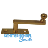 Fensterreiber auf eckiger Platte, 17 mm, Messing poliert