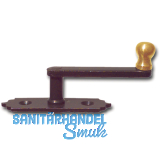Fensterreiber Antik mit Messingknopf, 17 mm, Stahl schwarz lackiert
