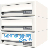 JU Hausbrieffachanlage 3-teilig, 300 x 330 x 380 mm, Stahl wei� RAL 9016