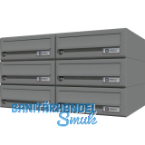 JU Hausbrieffachanlage 6-teilig, 600 x 330 x 380 mm, Stahl grau RAL 9007
