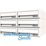 JU Hausbrieffachanlage 6-teilig, 600 x 330 x 380 mm, Stahl wei� RAL 9016