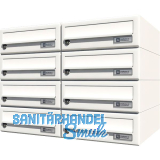 JU Hausbrieffachanlage 8-teilig, 600 x 440 x 380 mm, Stahl wei� RAL 9016