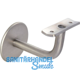 Handlauftr�ger mit Winkel, Ros. � 60 mm, Wandabstand 74 mm, Edelstahl matt