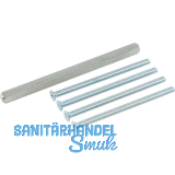 Stift und Schrauben f�r Rosettengarnituren hoch und nieder, T�rst�rke 86-96 mm