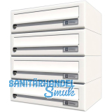 JU Hausbrieffachanlage 4-teilig, 375 x 440 x 280 mm, Stahl wei� RAL 9016