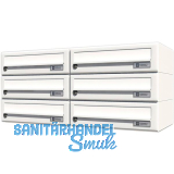 JU Hausbrieffachanlage 6-teilig, 750 x 330 x 280 mm, Stahl wei� RAL 9016