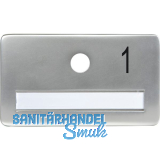SOLIDO Namensschild ohne Spion, Bohrung � 14, Alu silber eloxiert, Gravur Nr. 1