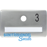 SOLIDO Namensschild ohne Spion, Bohrung � 14, Alu silber eloxiert, Gravur Nr. 3