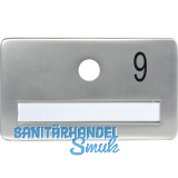 SOLIDO Namensschild ohne Spion, Bohrung � 14, Alu silber eloxiert, Gravur Nr. 9