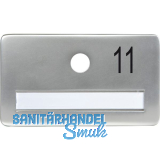 SOLIDO Namensschild ohne Spion, Bohrung � 14, Alu silber eloxiert, Gravur Nr. 11