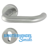 Feuerschutz-Dr�ckergarnitur PARIS auf Rosette PZ, 40 - 45 mm, Edelstahl matt