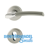 HOPPE Dr�ckergarnitur BERGEN - auf Rosette PZ, verchromt/Edelstahl-Effekt