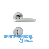 HOPPE Dr�ckergarnitur VERONA - auf Rosette BB, Messing verchromt matt