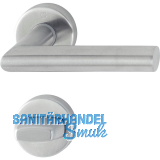 HOPPE Dr�ckergarnitur AMSTERDAM - auf Rosette WC, 37-42, Edelstahl matt