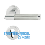 Dr�ckergarnitur AMSTERDAM - auf Rosette PZ, 37 - 47, silber eloxiert/Edelstahl