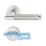 Dr�ckergarnitur AMSTERDAM - auf Rosette WC, 37 - 47, silber eloxiert/Edelstahl