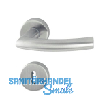 HOPPE Dr�ckergarnitur TRONDHEIM - auf Rosette BB, 37 - 42, Edelstahl matt