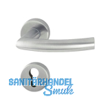 HOPPE Dr�ckergarnitur TRONDHEIM - auf Rosette PZ, 37 - 42, Edelstahl matt