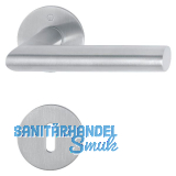 HOPPE Dr�ckergarnitur AMSTERDAM - auf Flachrosette, rund BB, Edelstahl matt