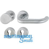 Wechselgarnitur PARIS mit Rosetten PZ, brandschutztauglich, Edelstahl