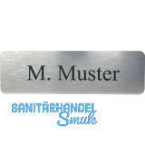 Namensschild eckig mit Gravur, Edelstahl Effekt