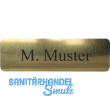 Namensschild eckig mit Gravur, goldfarbig