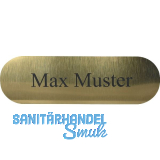 Namensschild oval mit Gravur, goldfarbig