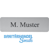 Namensschild eckig mit Gravur, alufarbig