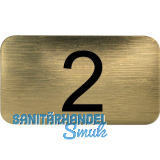 Nummernschild selbstklebend, 35 x 20 mm, Type 2, Kunststoff gold metallic