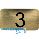Nummernschild selbstklebend, 35 x 20 mm, Type 3, Kunststoff gold metallic