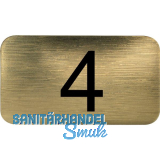 Nummernschild selbstklebend, 35 x 20 mm, Type 4, Kunststoff gold metallic