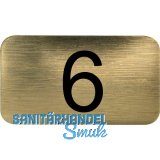 Nummernschild selbstklebend, 35 x 20 mm, Type 6, Kunststoff gold metallic