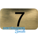 Nummernschild selbstklebend, 35 x 20 mm, Type 7, Kunststoff gold metallic