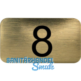 Nummernschild selbstklebend, 35 x 20 mm, Type 8, Kunststoff gold metallic