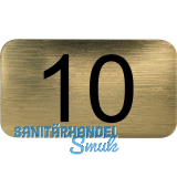 Nummernschild selbstklebend, 35 x 20 mm, Type 10, Kunststoff gold metallic