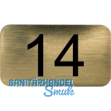 Nummernschild selbstklebend, 35 x 20 mm, Type 14, Kunststoff gold metallic