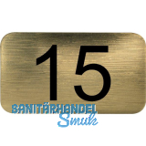 Nummernschild selbstklebend, 35 x 20 mm, Type 15, Kunststoff gold metallic