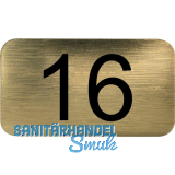Nummernschild selbstklebend, 35 x 20 mm, Type 16, Kunststoff gold metallic