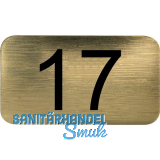 Nummernschild selbstklebend, 35 x 20 mm, Type 17, Kunststoff gold metallic