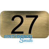 Nummernschild selbstklebend, 35 x 20 mm, Type 27, Kunststoff gold metallic
