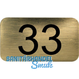 Nummernschild selbstklebend, 35 x 20 mm, Type 33, Kunststoff gold metallic