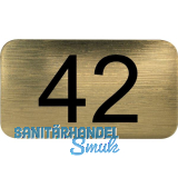 Nummernschild selbstklebend, 35 x 20 mm, Type 42, Kunststoff gold metallic